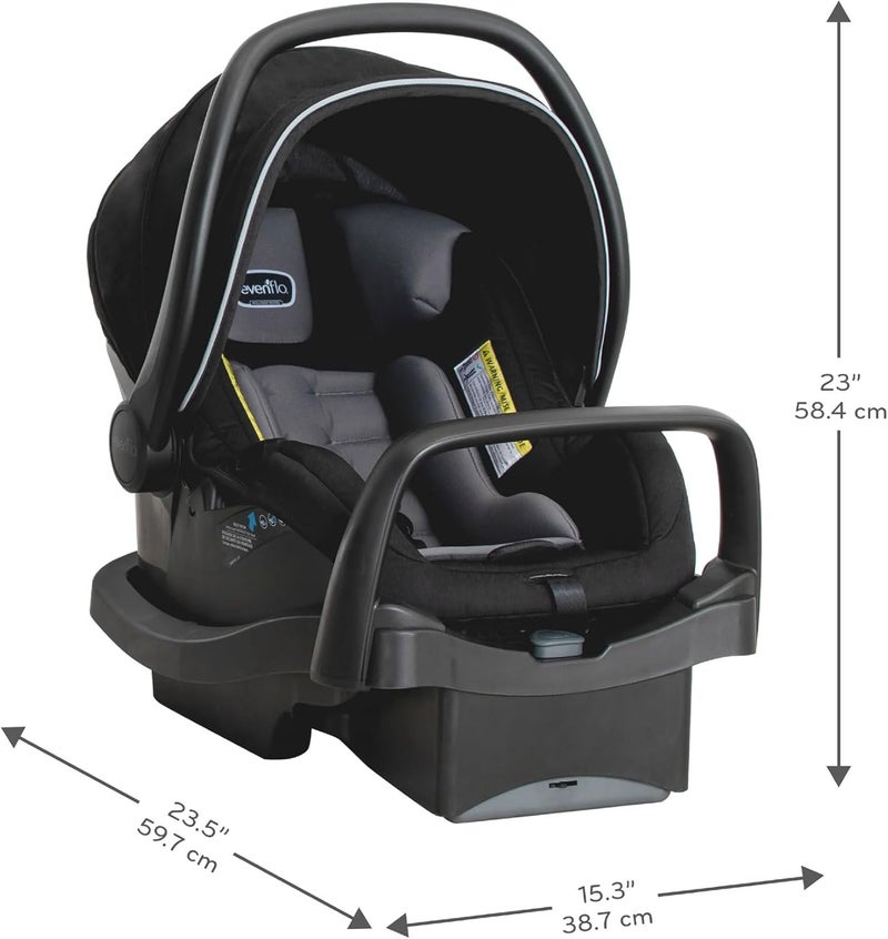 Evenflo Pivot Xpand Modular Travel System with LiteMax Infant Car Seat - Ayrshire Black - Image 3