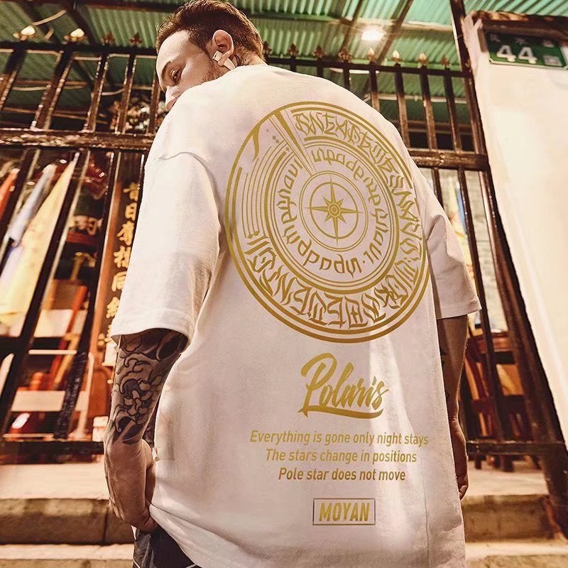 Summer Trendy Brand T-Shirt Short-Sleeved Men'S Style Hip-Hop Personalized Printed Half-Sleeved Loose Large Size Oversize T-Shirt - Image 2