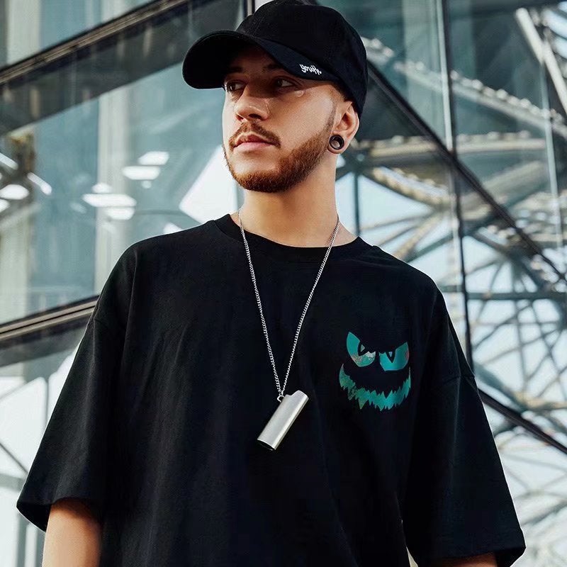 Summer Trendy Brand T-Shirt Short-Sleeved Men'S Style Hip-Hop Personalized Printed Half-Sleeved Loose Large Size Oversize T-Shirt - Image 1