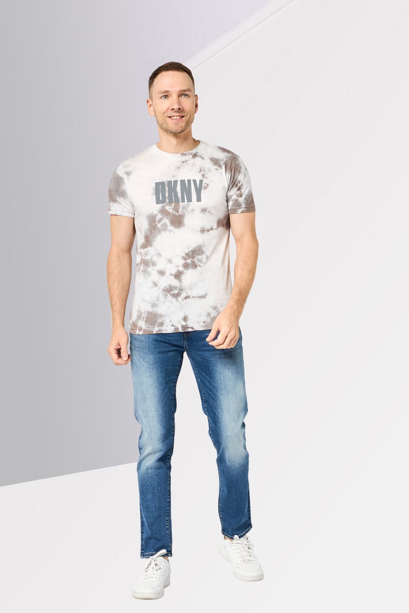 DKNY Men Crew Neck Short Sleeve Tie Dye T-Shirt, Multicolor - Image 2