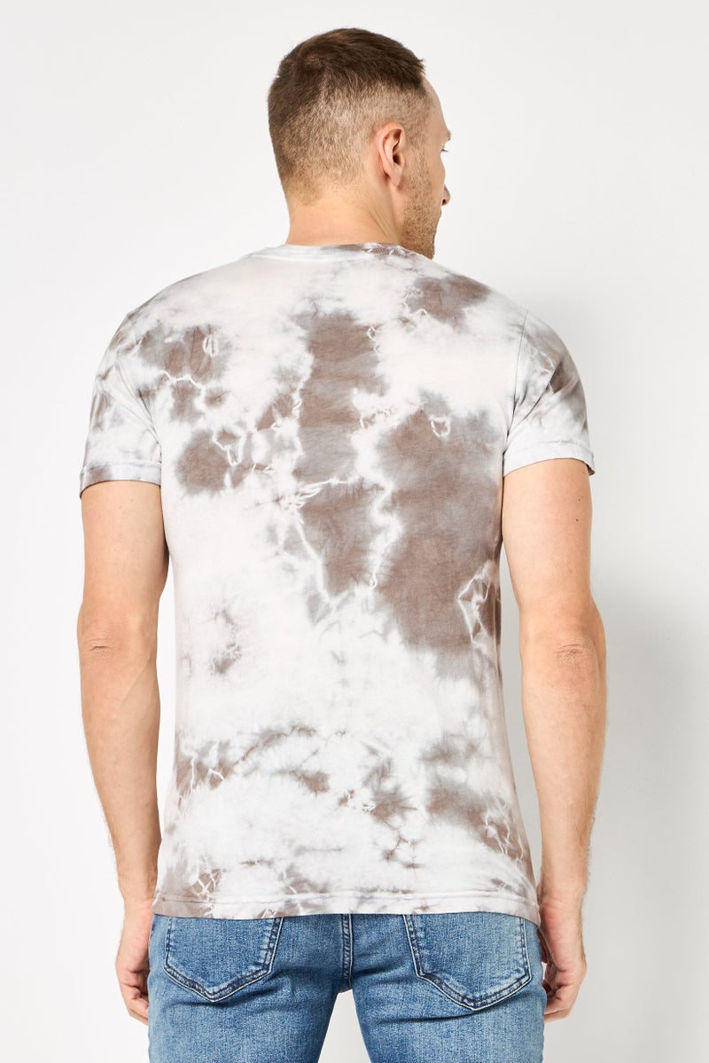 DKNY Men Crew Neck Short Sleeve Tie Dye T-Shirt, Multicolor - Image 4