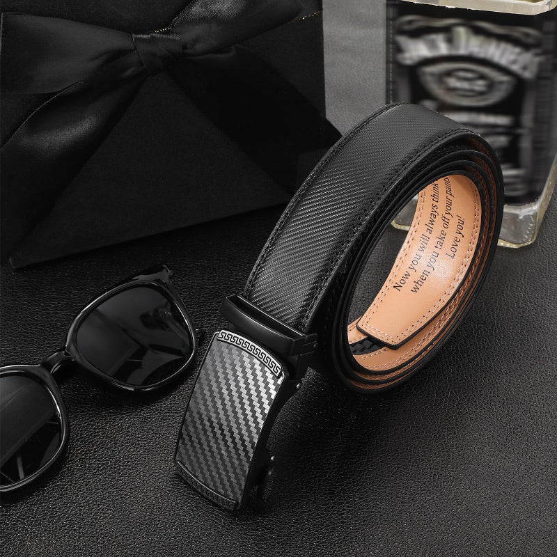 Bunnycool Engraved Mens Ratchet Belt Leather Slide Personalized Belt for Men with Buckle for Husband Birthday Valentine Gift(42-48inch,Classic Style,Black Brown) - Image 5