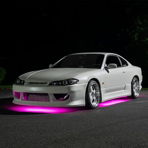 LEDGlow 4pc Pink Flexible Car Slimline LED Underbody Underglow Accent Neon Lighting Kit - 4 Unique Patterns - Water Resistant, Low Profile Tubes - Includes Control Box & Remote - Image 3