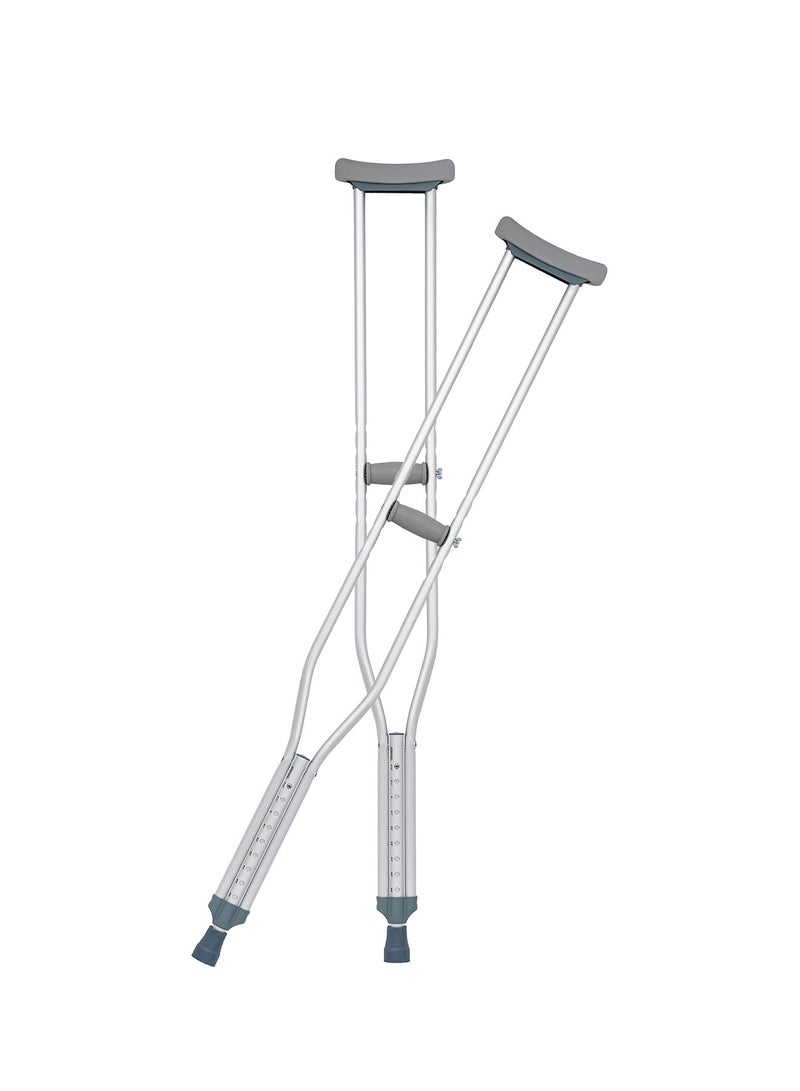 AID PLUS عكازات طبية من الألمنيوم قابلة للتعديل للارتفاع مناسبة للبالغين وكبار السن والمرضى - صغيرة (عبوة من 2) - Image 2