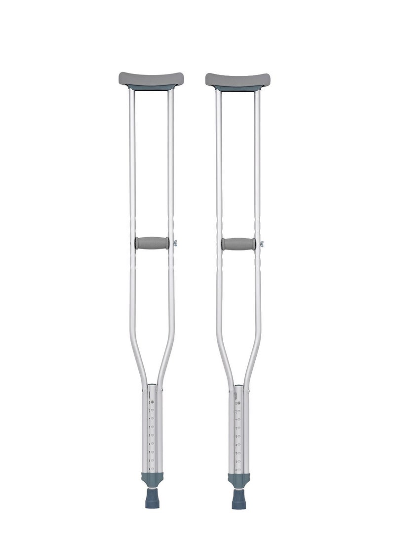 AID PLUS عكازات طبية من الألمنيوم قابلة للتعديل للارتفاع مناسبة للبالغين وكبار السن والمرضى - صغيرة (عبوة من 2) - Image 1