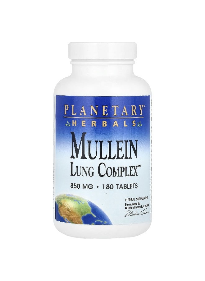 PLANETARY HERBALS Planetary Herbals, Mullein Lung Complex™, 180 Tablets  - Image 1