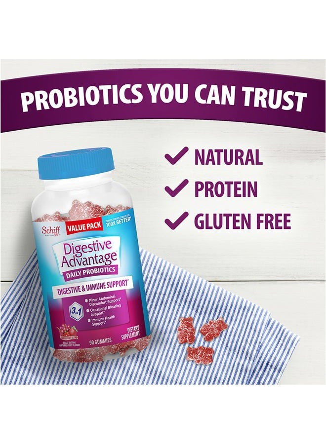 Digestive Advantage Probiotic Gummies for Digestive Health, Daily Probiotics for Women & Men, Support for Occasional Bloating, Minor Abdominal Discomfort & Gut Health, 2x90ct Bottles Superfruit - Image 5