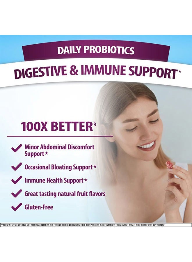 Digestive Advantage Probiotic Gummies for Digestive Health, Daily Probiotics for Women & Men, Support for Occasional Bloating, Minor Abdominal Discomfort & Gut Health, 2x90ct Bottles Superfruit - Image 2