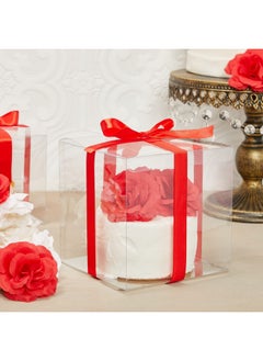 Juvale 30Pack Clear Gift Boxes 6X6X6 In Square Plastic Transparent Boxes For Cakes Wedding Baby Shower Birthday Party  - Image 2