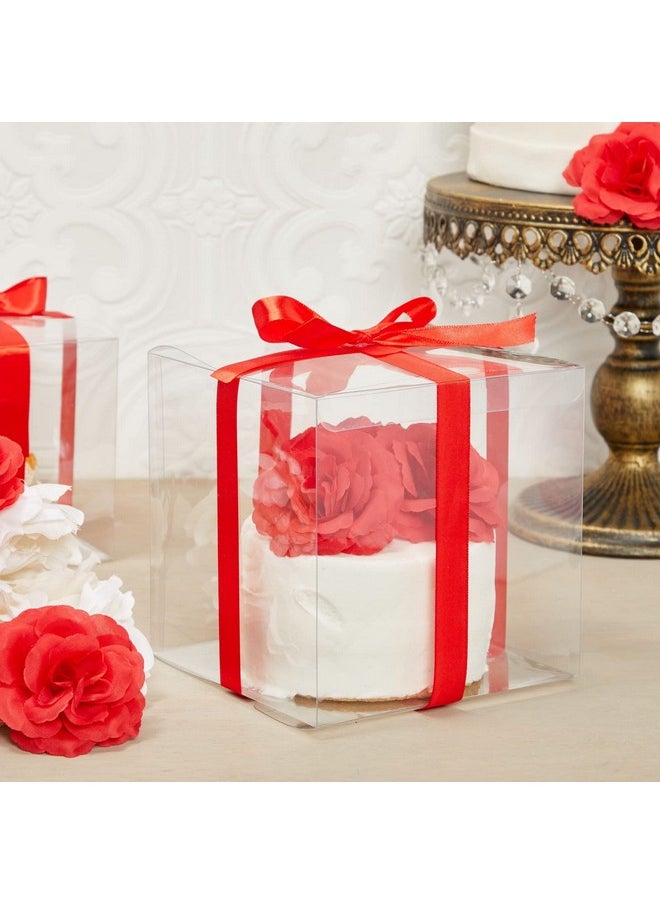 Juvale 30Pack Clear Gift Boxes 6X6X6 In Square Plastic Transparent Boxes For Cakes Wedding Baby Shower Birthday Party  - Image 2