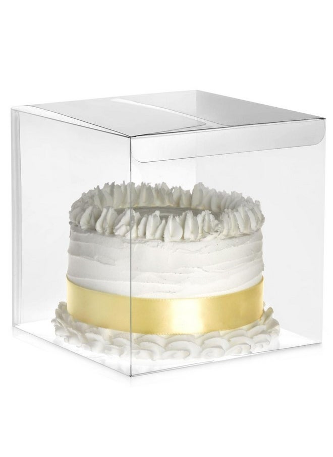 Juvale 30Pack Clear Gift Boxes 6X6X6 In Square Plastic Transparent Boxes For Cakes Wedding Baby Shower Birthday Party  - Image 1