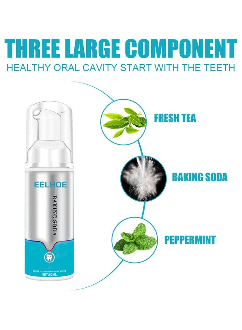 EELHOE Whitening Foam Toothpaste Baking Soda Toothpaste For Cleaning Whitening Teeth Travel Friendly Natural Mint Free Mouth Wash - Image 2