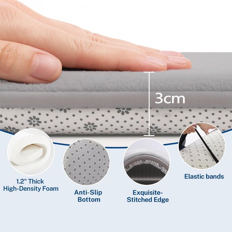 LENND Thick Baby Play Mat for Floor, 100x100cm Non-Slip Tummy Time Foam Mat in Grey - Image 4