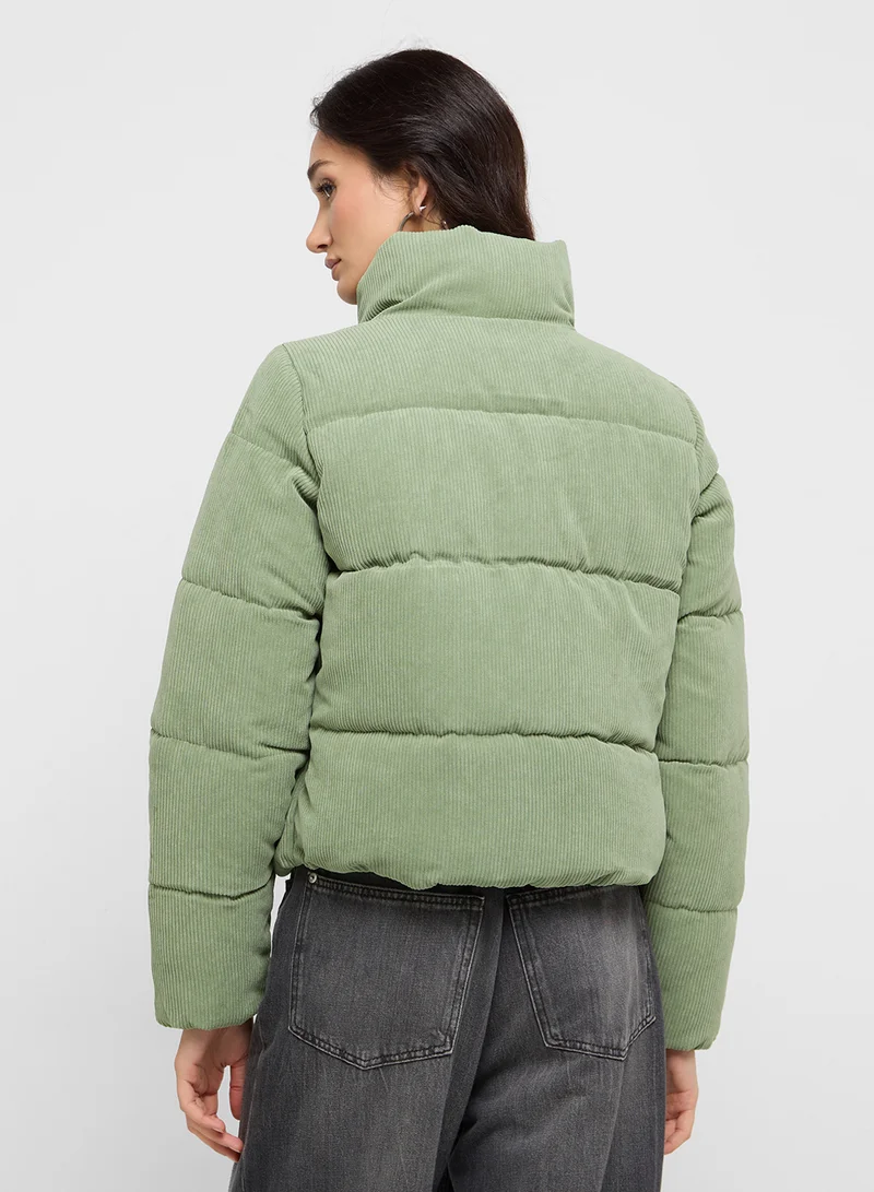 ONLY High Neck Corduroy Puffer Jacket