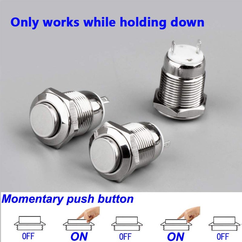 Gebildet 10pcs Waterproof Stainless Steel Push Button Switches - Image 2