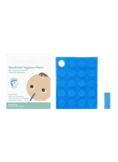 20 Piece nfant Babies Replacement Filters 100% Safe Clean Snot Sucker Baby Nose Cleaner For Toddlers 0 To 2 Years Blue