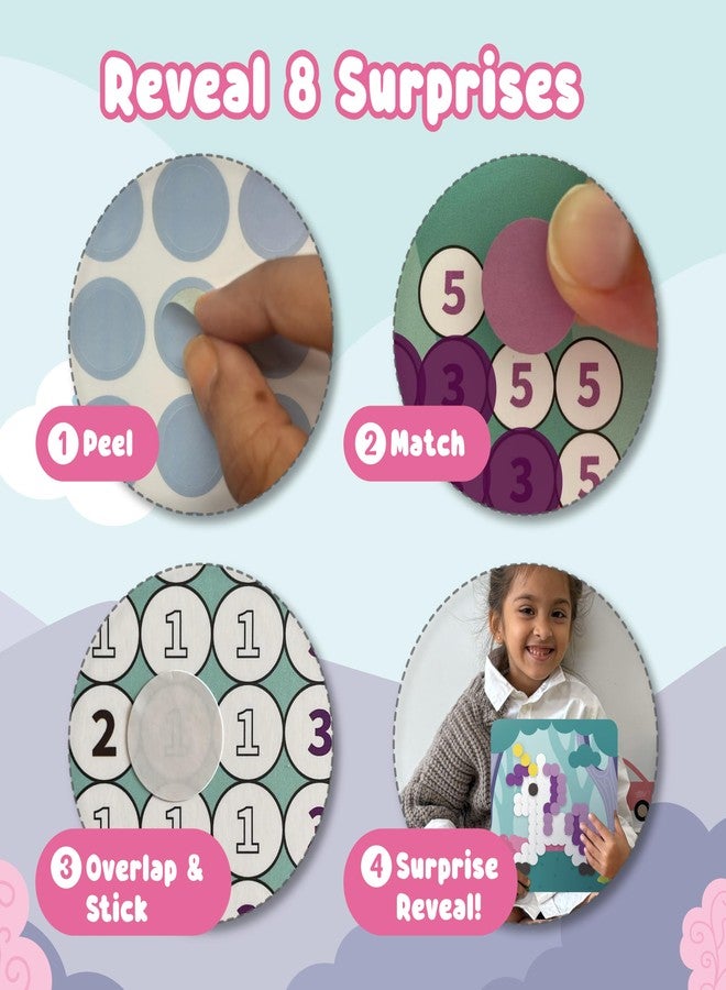 BINCA Dotties Dot Art Activity Kit, 1500+ Stickers, 8 Unicorns & Princesses Mess-Free Activities, DIY Dot Sticker Art for Toddlers, Kids Travel Activities, Craft Kits & Gifts for Girls Ages 4,5,6,7 - Image 5