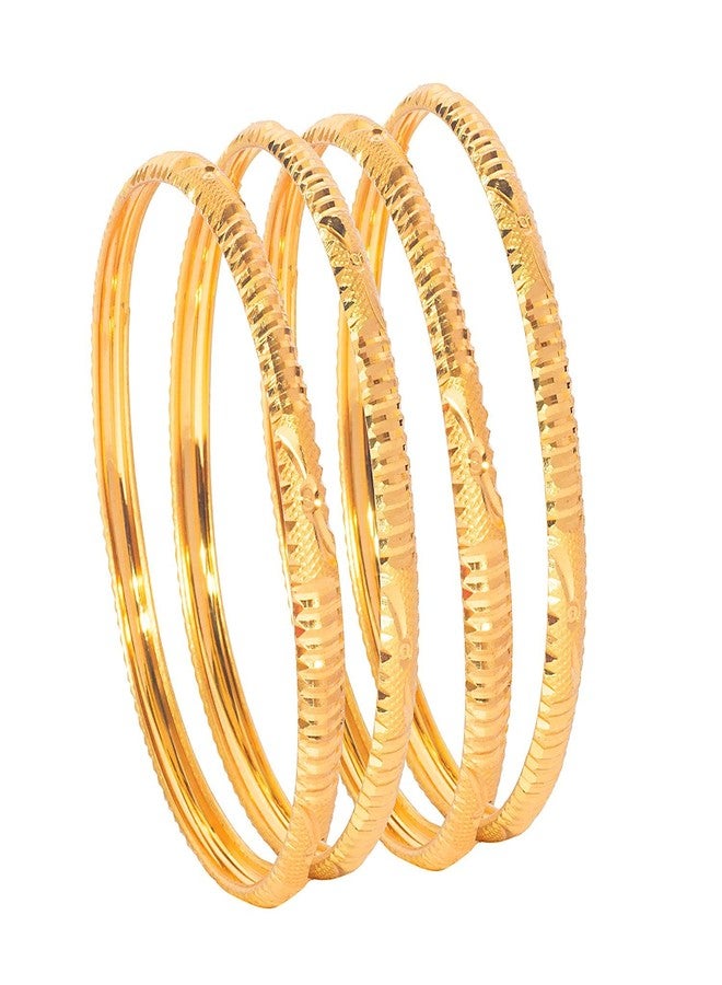 Bodha Traditional Indian Gold Plated Traditional Designer Bangles for Women (Pack of 4) SJ_3378_2.8 - Image 1