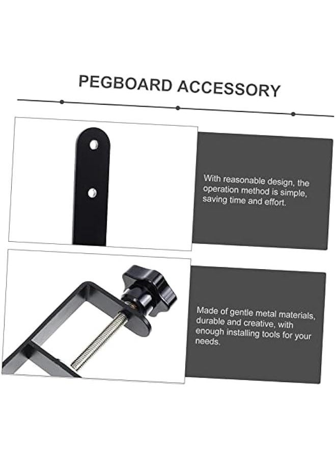 Generic - 1 Set Perfboard Mounting Clips Pegboards Shelving Hooks Retainer Holder Pegboard Clip Pegboard Install Clip Shelf for Desktop Rope Line Hanger Ordinary Plate Clamp Metal - Image 1