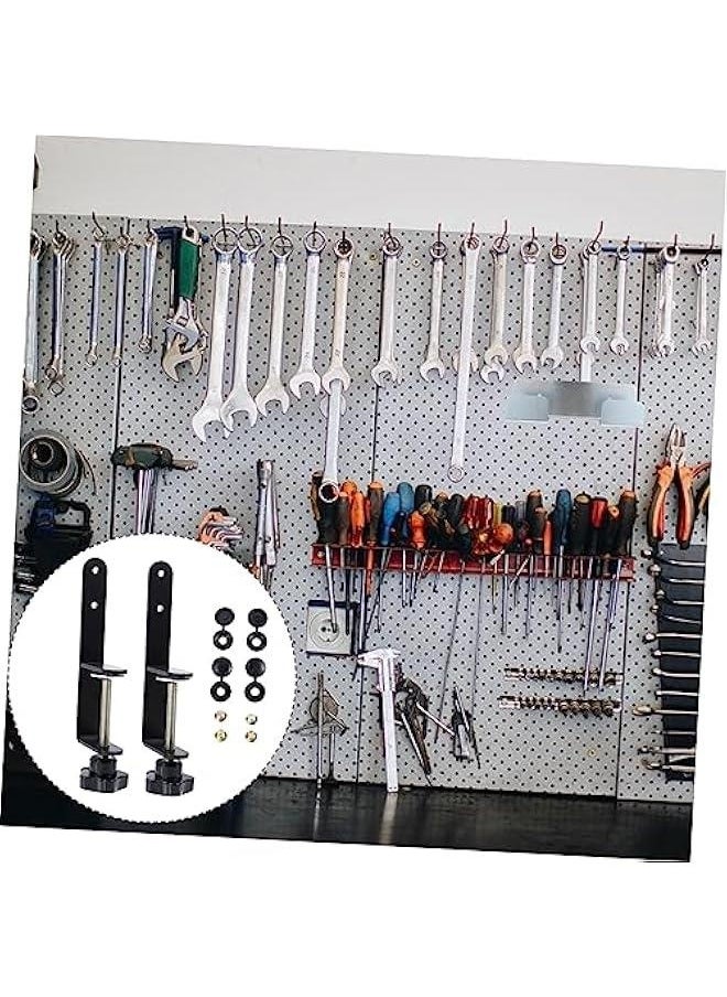Generic - 1 Set Perfboard Mounting Clips Pegboards Shelving Hooks Retainer Holder Pegboard Clip Pegboard Install Clip Shelf for Desktop Rope Line Hanger Ordinary Plate Clamp Metal - Image 1