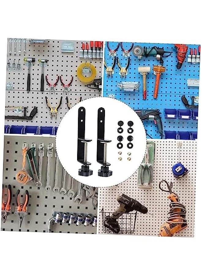 Generic - 1 Set Perfboard Mounting Clips Pegboards Shelving Hooks Retainer Holder Pegboard Clip Pegboard Install Clip Shelf for Desktop Rope Line Hanger Ordinary Plate Clamp Metal - Image 1