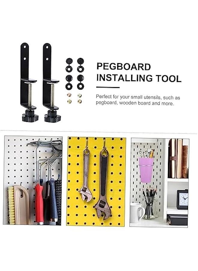 Generic - 1 Set Perfboard Mounting Clips Pegboards Shelving Hooks Retainer Holder Pegboard Clip Pegboard Install Clip Shelf for Desktop Rope Line Hanger Ordinary Plate Clamp Metal - Image 1