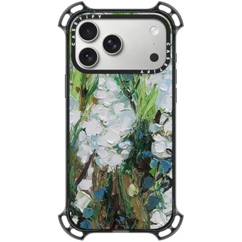 Casetify Bounce iPhone 17 Pro Max Case 【Shockproof/Compatible with Magsafe / 21.3 ft. 7X Military Grade Drop Protection】 - Wild Squill Flowers - Clear Black - Image 1