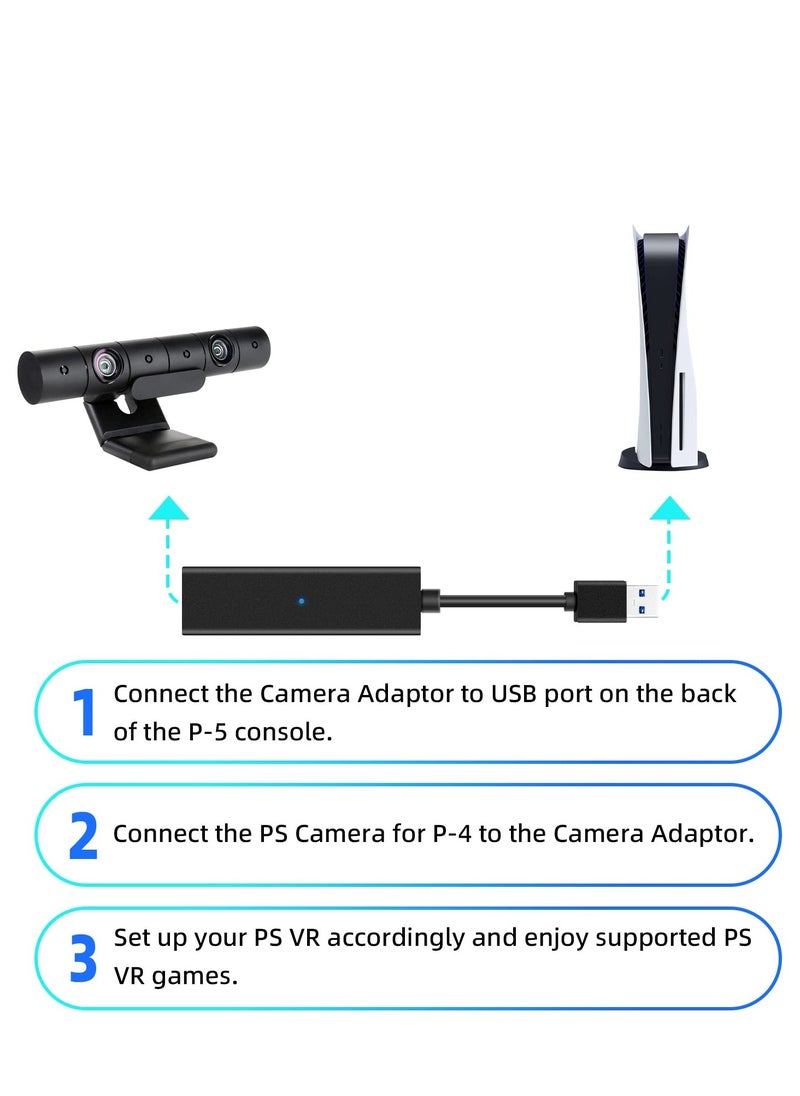 Generic - PS VR Camera Adapter Cable PS4 Camera Adapter for PSVR on PS5 Male to Female Converter Cable Mini Camera Adapter Cable on PS5(Not for PS5 Slim) - Image 1