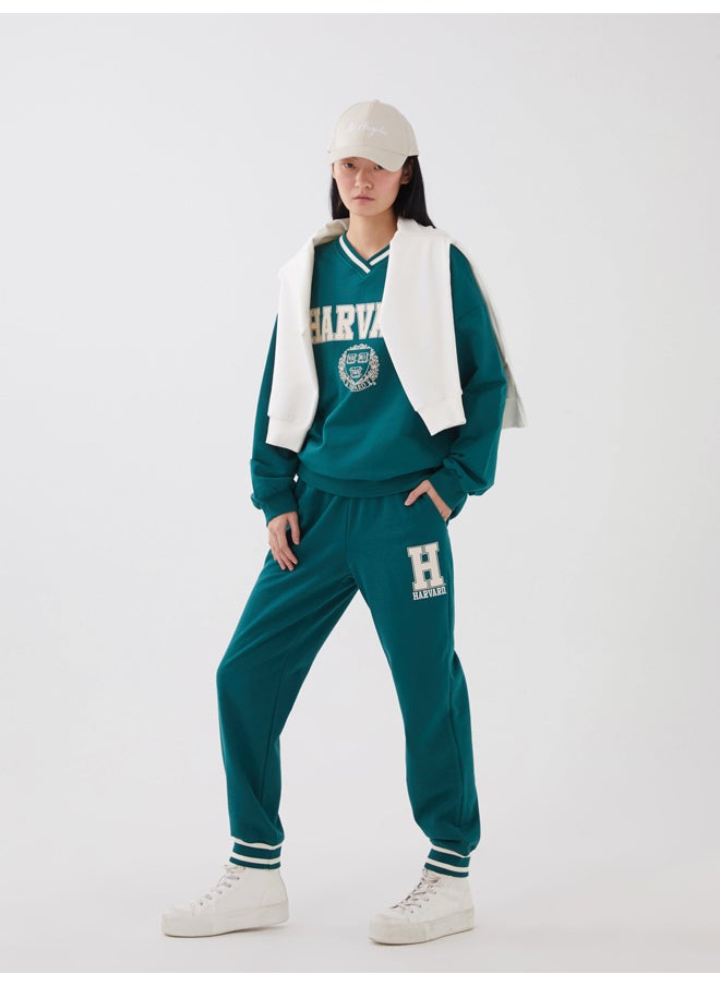 LC WAIKIKI - Women's Elastic Waist Harvard Printed Jogger Sweatpants - Image 1