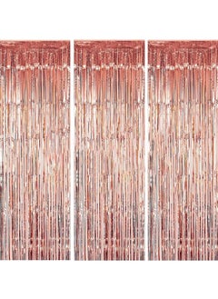 Generic 3.2ft x 6.6ft  Metallic Tinsel Foil Fringe Curtains Photo Booth Props for Birthday Wedding Engagement Bridal Shower Baby Shower Bachelorette Holiday Celebration Party Decorations  - Image 1
