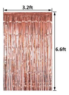 Generic 3.2ft x 6.6ft  Metallic Tinsel Foil Fringe Curtains Photo Booth Props for Birthday Wedding Engagement Bridal Shower Baby Shower Bachelorette Holiday Celebration Party Decorations  - Image 2