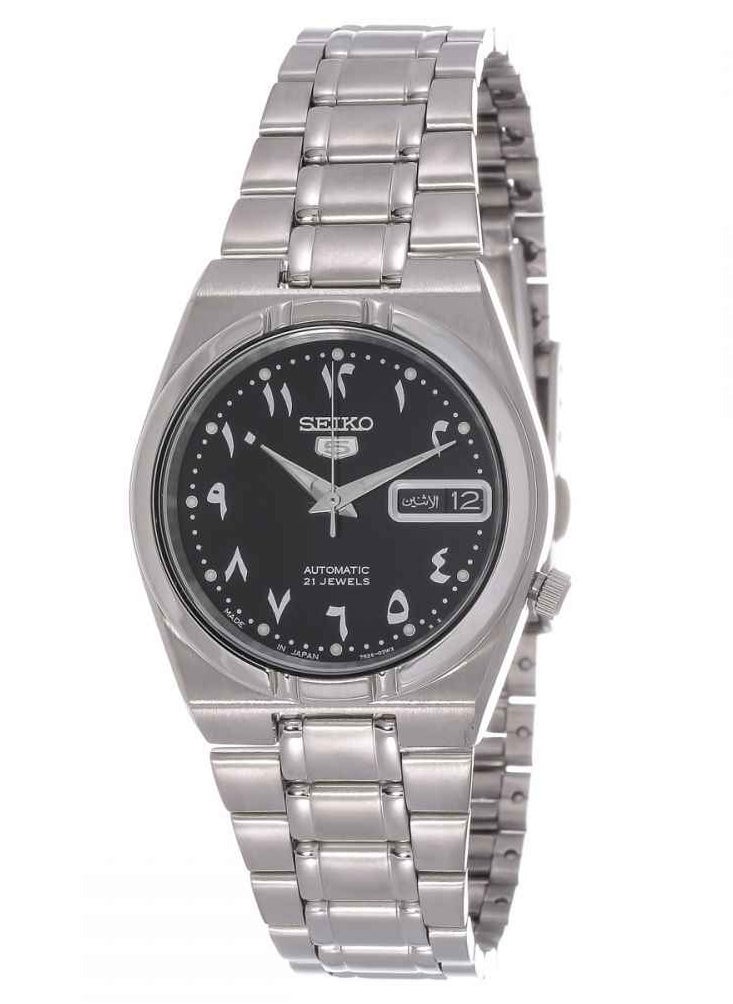 Seiko - 5 ساعة بمينا عربي أوتوماتيكية من الفولاذ المقاوم للصدأ - Image 1