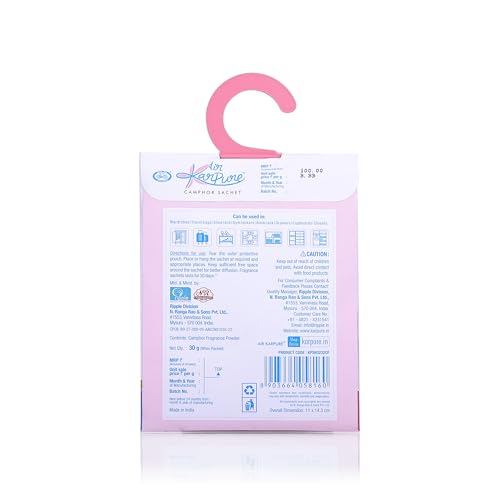 Cycle Pure Karpure Camphor Sachet - Pack of 3 | Air Freshener for Bathroom, Toilets, Wardrobes, Homes, & Offices | Thyme, Lavender, & Original Camphor Fragrance | Each Lasts up to 30 Days - Image 5