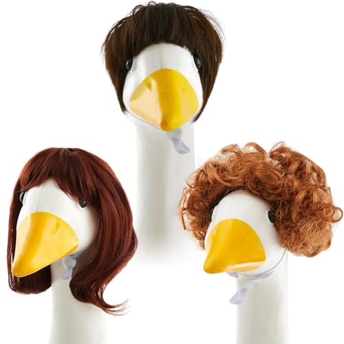 Dansydaisy 3 Pcs Easter Porch Goose Wigs Porch Goose Outfit Suitable for 17 Inch and 23 Inch Statue Cute Outdoor Statue Accessories Patio Yard Goosey Wig for Lawn Garden Easter DecorationModern - Image 1