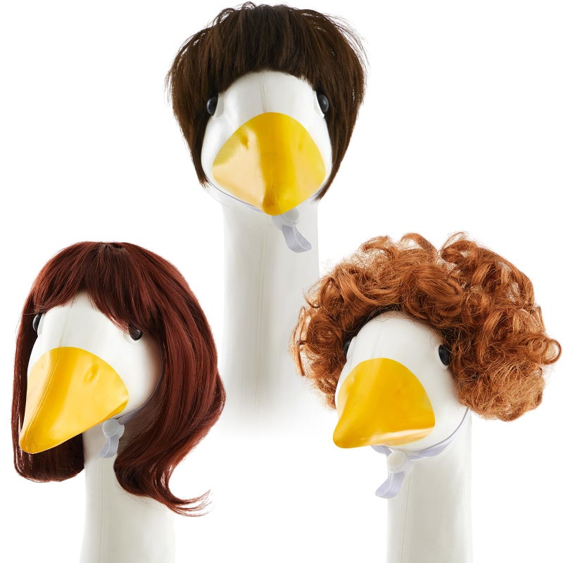 Dansydaisy 3 Pcs Easter Porch Goose Wigs Porch Goose Outfit Suitable for 17 Inch and 23 Inch Statue Cute Outdoor Statue Accessories Patio Yard Goosey Wig for Lawn Garden Easter DecorationModern - Image 2