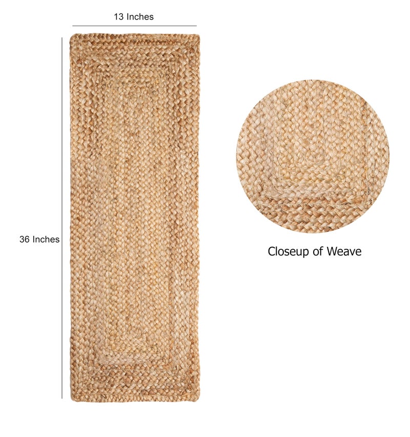 COTTON CRAFT Jute Braided Table Runner - Rustic Farmhouse Table Runner - Kitchen Harvest Fall Thanksgiving Holiday Christmas Party Dining Tabletop Runner - 13 x 36 inches - Natural - Image 3