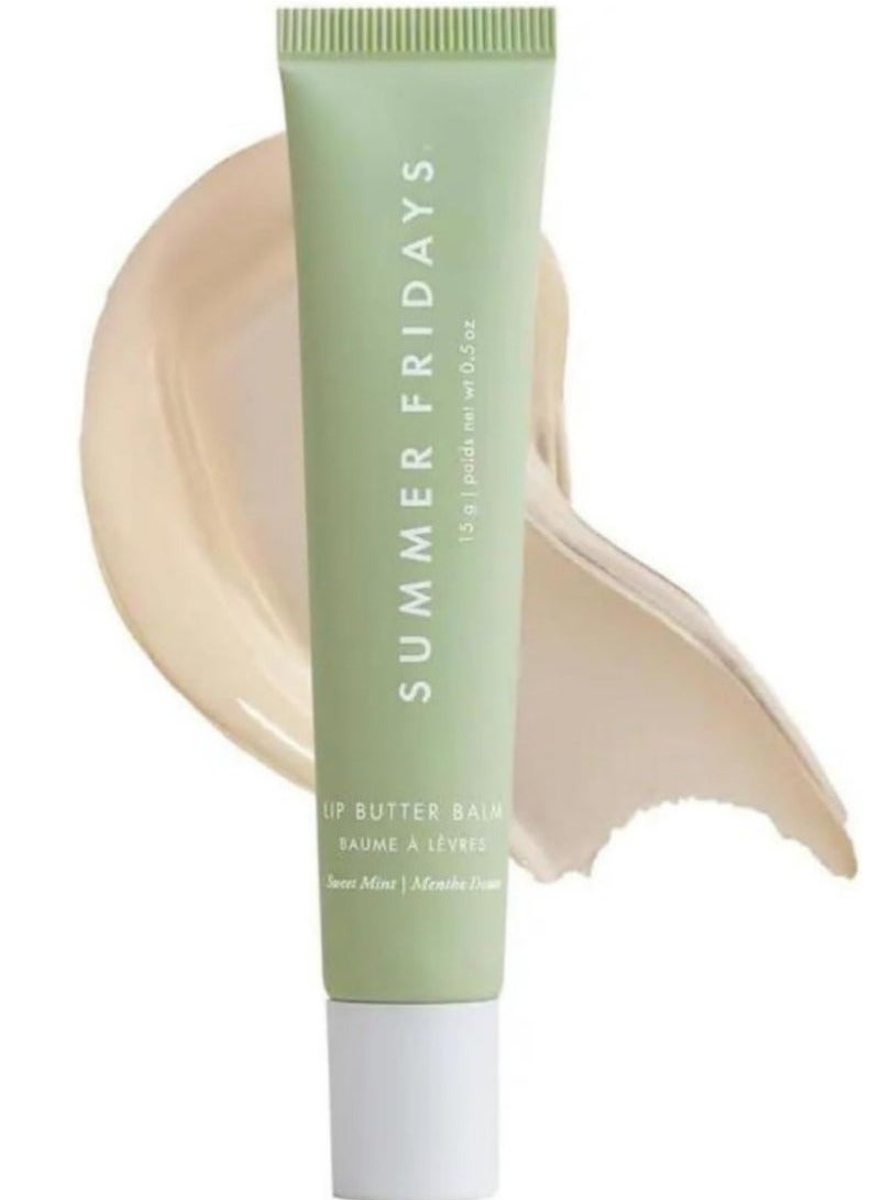 Summer Fridays Lip Butter Balm - Conditioning Lip Mask and Lip Balm for Instant Moisture, Shine and Hydration - Sheer-Tinted, Soothing Lip Care - Sweet Mint (.5 Oz) - Image 1