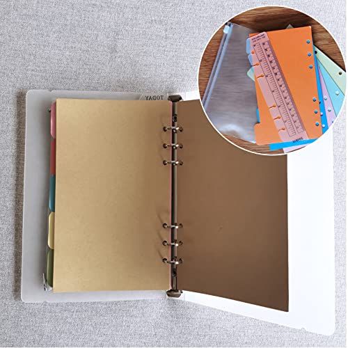 DY.2ten A6 6-Hole Binder Notebook Refills Set -(Gridded Paper Refills + Lined Paper + Kraft Paper + Blank Loose Leaf Paper) 180 Sheets /360 Pages（45 sheets of each type）+A6 Storing Bag - Image 4