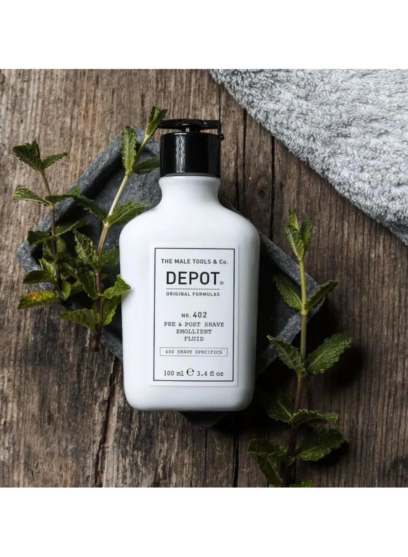 Depot No. 402 Pre and Post Shave Emollient Fluid Soothing and Refreshing 100ml - Image 2