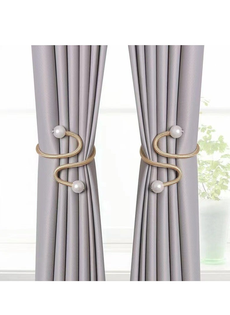 Generic - Curtain Tiebacks, 4pcs Decorative Curtain Holdbacks,Window Drape Twist Tie Backs Curtain Holders for Home & Office Window Blackout & Sheer Drapery Practical Curtain Fastener Exquisite Curtain Clip - Image 1