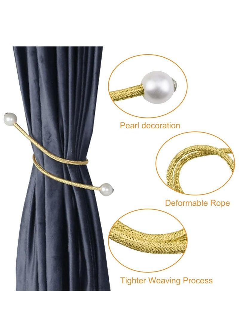 Generic - Curtain Tiebacks, 4pcs Decorative Curtain Holdbacks,Window Drape Twist Tie Backs Curtain Holders for Home & Office Window Blackout & Sheer Drapery Practical Curtain Fastener Exquisite Curtain Clip - Image 1