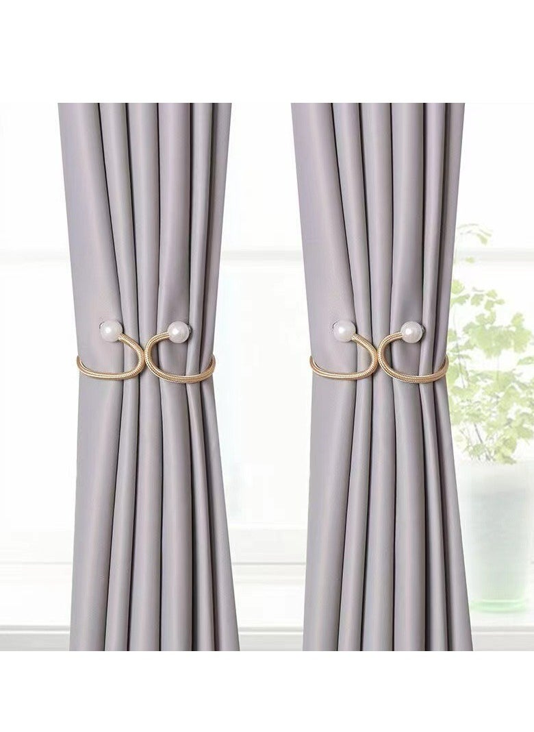 Generic - Curtain Tiebacks, 4pcs Decorative Curtain Holdbacks,Window Drape Twist Tie Backs Curtain Holders for Home & Office Window Blackout & Sheer Drapery Practical Curtain Fastener Exquisite Curtain Clip - Image 1