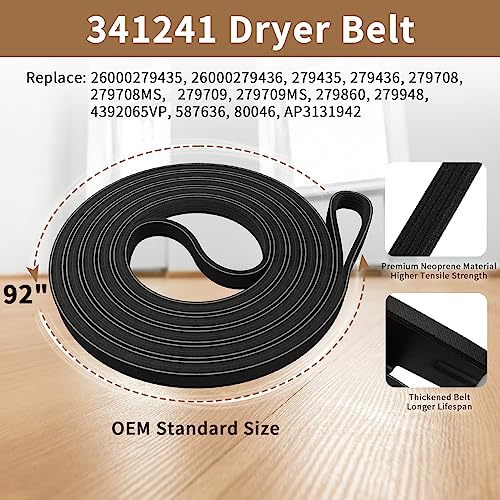 SUMNEW 4392065 Dryer Repair Kit with 341241 Dryer Belt, 349241t, 691366 - Dryer Parts for Whirlpool Kenmore Maytag Amana, Fit for Model wed4815ew1 ned4655ew1, Replaces AP3131942 AP6010582 WP691366 AP3098345 - Image 3