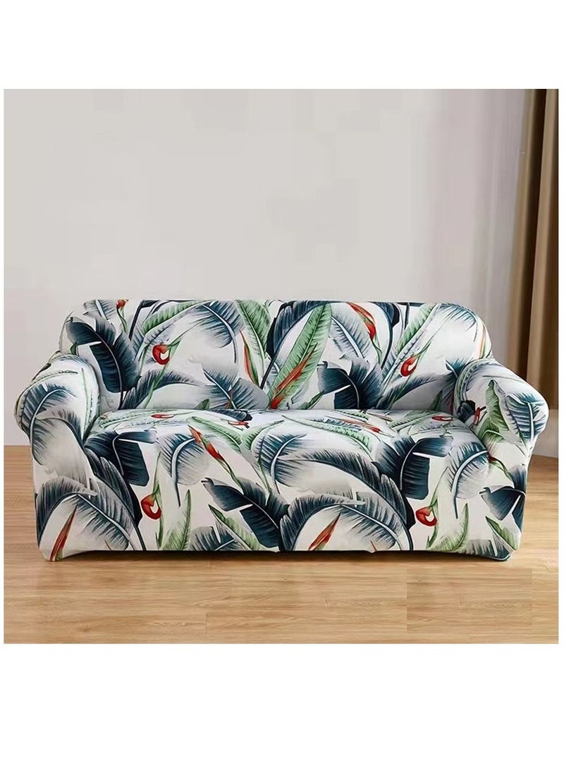 HAPPY MOOD Sofa Slipcover Armchair Couch Cover With Elastic Straps Furniture Protector Washable Anti Skid Stretch Home Decor (2 Seater) Pillows Not Included - Image 1