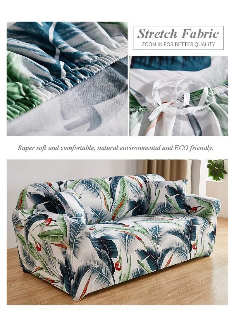 HAPPY MOOD Sofa Slipcover Armchair Couch Cover With Elastic Straps Furniture Protector Washable Anti Skid Stretch Home Decor (2 Seater) Pillows Not Included - Image 2