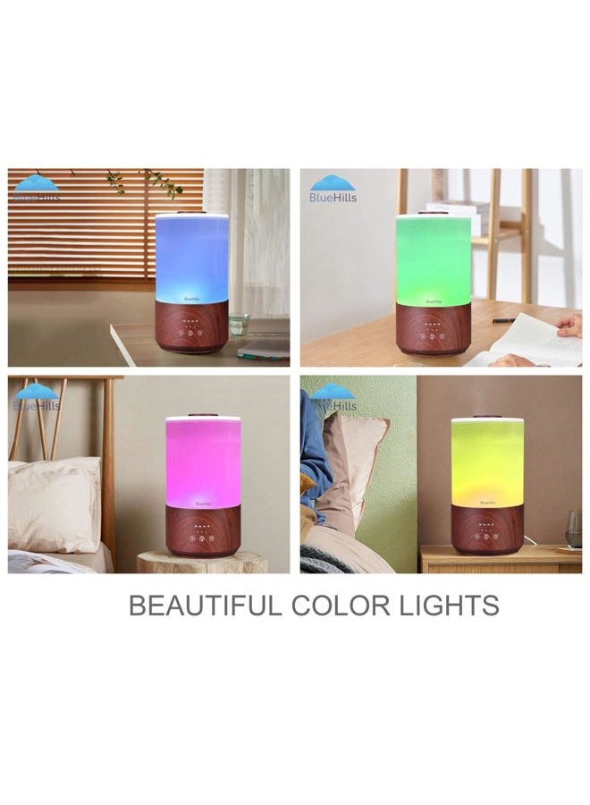 BlueHills Premium 4000 ml Tall Essential Oil Diffuser 4L 4 Liter 50 Hour Run with Remote Timer Aroma Humidifier 1 Gallon Big Capacity High Mist Output for Large Room Lights Dark Wood Grain T402 - Image 2
