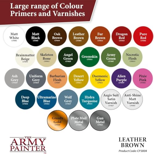 The Army Painter Color Primer Spray Paint, Leather Brown, 400ml, 13.5oz - Acrylic Spray Undercoat for Miniature Painting - Spray Primer for Plastic Miniatures - Image 5