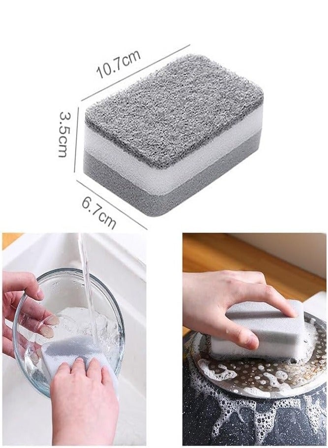 BELLSBERRY طقم إسفنجات غسيل الصحون غير الخشنة 5 قطع - وسادات تنظيف قابلة لإعادة الاستخدام مع نواة رغوية سميكة - Image 2