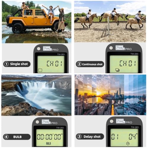 Pixel LCD Wireless Shutter Release Remote Control TW283-DC0 Compatible with Nikon Z8 Z9 D3 D810A D3s D4 D5 D6 D800 D850 D800E D810A D810 D700 D500 D300 D300s D200 F100 F90 F90X F6 F5 N90s D1X D2H - Image 4