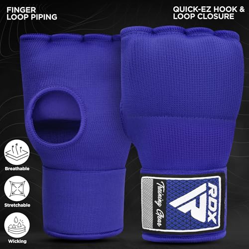 RDX Gel Boxing Hand Wraps Inner Gloves Men Women, Quick 100cm Long Wrist Straps, Elasticated Padded Fist Under Mitts Protection, Muay Thai MMA Kickboxing Martial Arts - Image 5